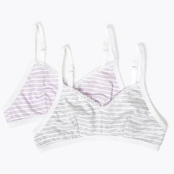 2 Pack Cotton Flexifit First Bras - Lotange - Marks & Spencer - Girls Underwear, Socks & Tights