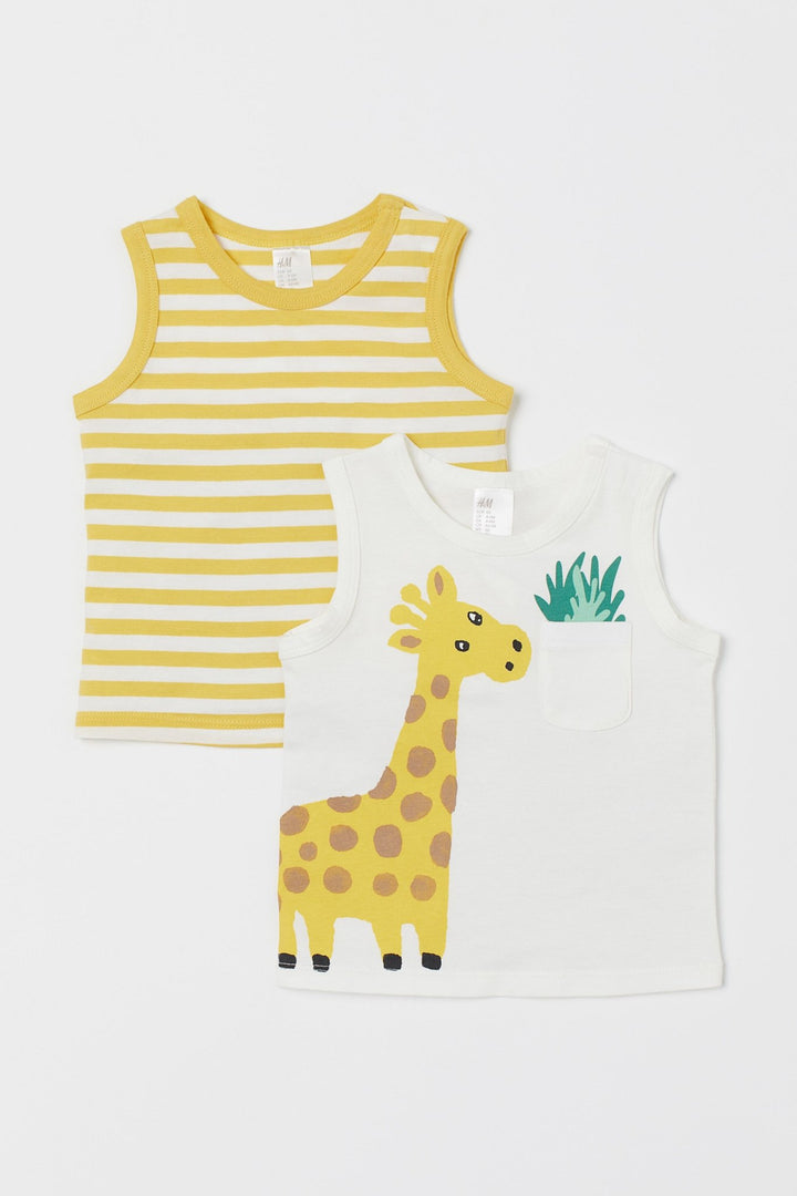 2-pack cotton vest tops - Lotange - H&M - Baby Boys T-Shirts & Shirts