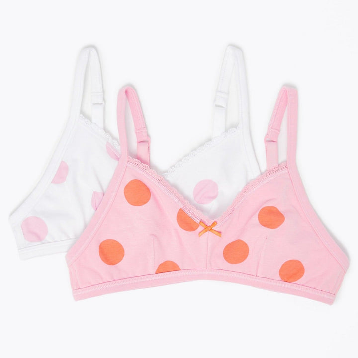 2 Pack Spotted Non-Padded First Bras - Lotange - Marks & Spencer - Girls Underwear & Socks