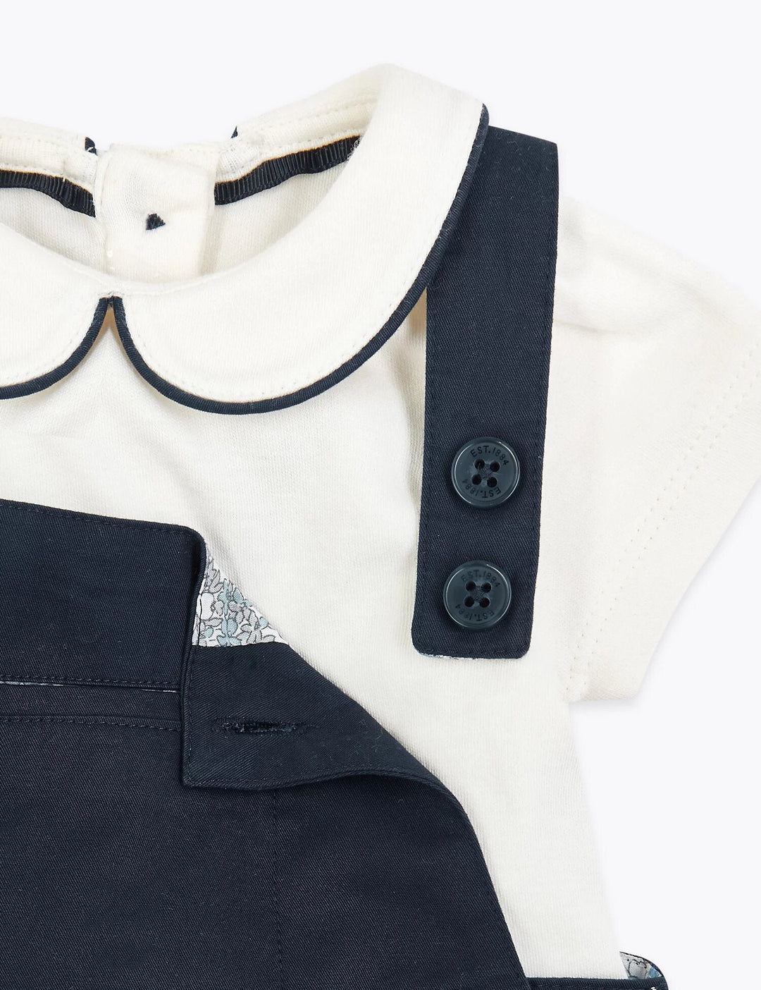 2 Piece Cotton Dungaree Outfit - Lotange - Marks & Spencer - Baby Boys Outfits