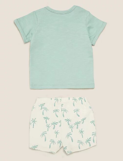 2pc Cotton Tiger Shorts Outfit - Lotange - Marks & Spencer - Baby Boys Outfits