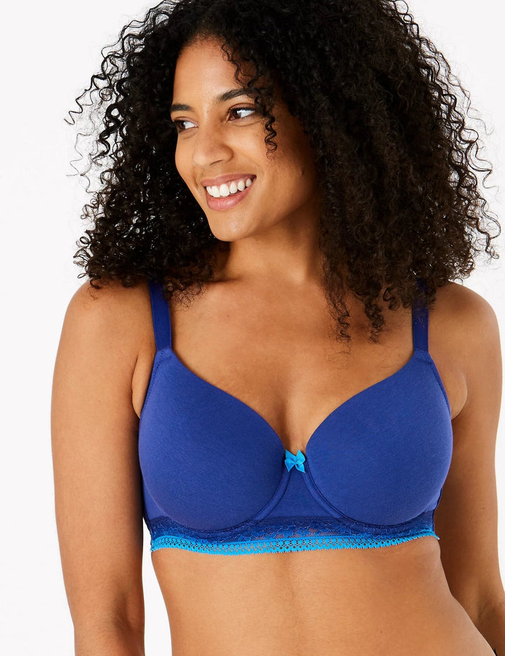 2pk Full Cup Non-Wired Padded Bras - Lotange - Marks & Spencer - Womens Bras