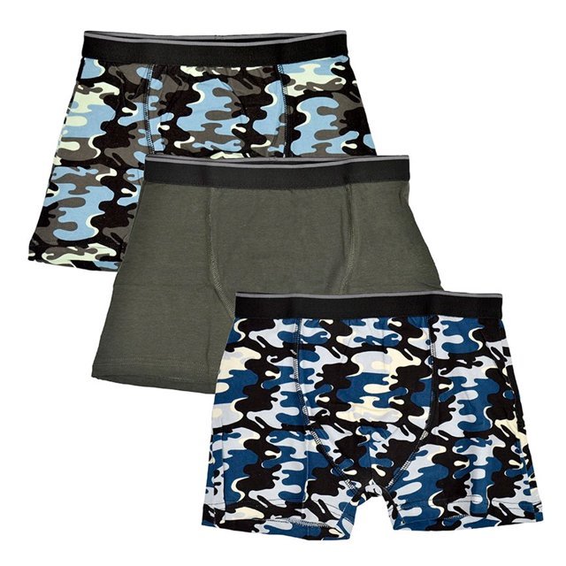 3 Pack Grey Camo Boxers - Lotange - Tom Franks - Boys Boys Underwear & Socks