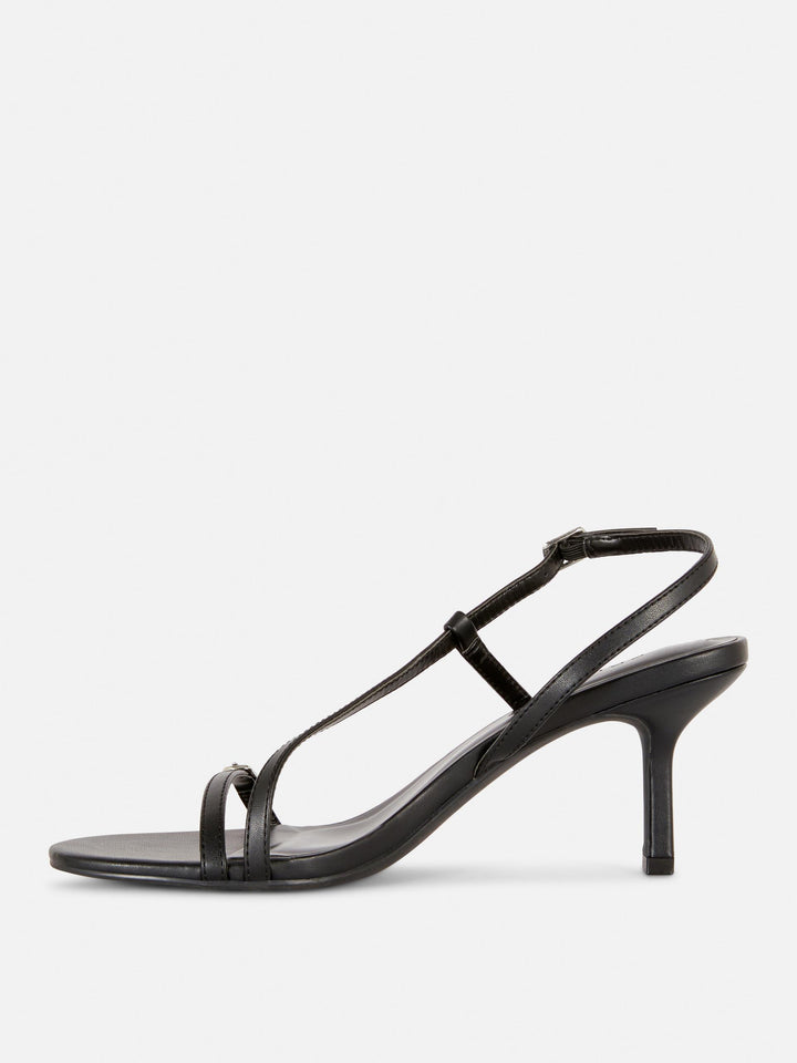 Buckle Heel Sandals Black - Lotange - Primark -