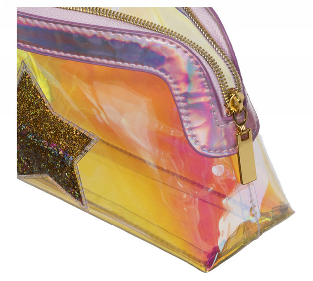 Holographic Clear Glitter Star Pencil Case - Lotange - WHSmith - Kids Pencil Cases