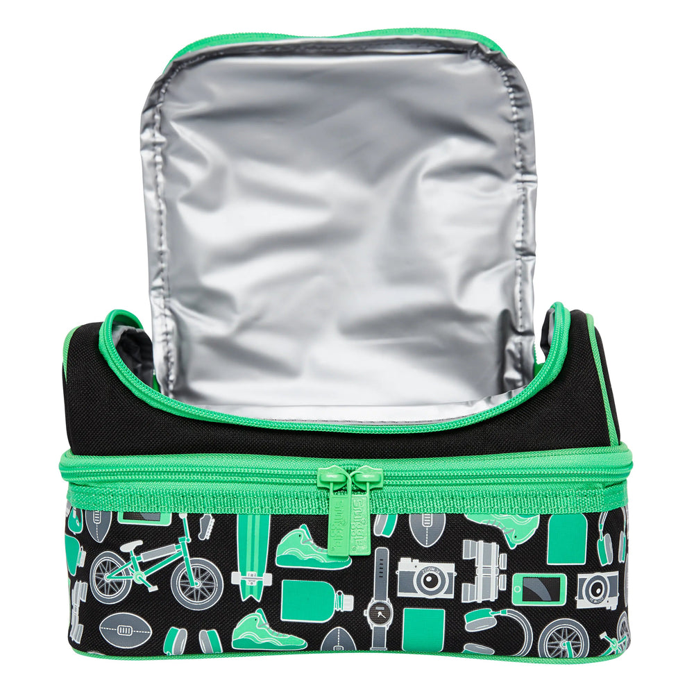 Jump Double Decker Lunchbox Insulated Green - Lotange - Smiggle - Lunch Bags