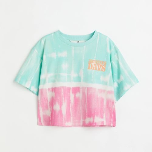 Amazing Days Cotton Jersey Crop Tie-Dye Top - Lotange - H&M -