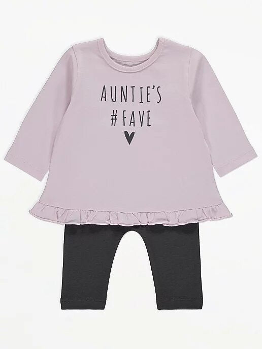 Aunties Fave Top & Leggings Outfit - Lotange - George - Baby Girls Outfits