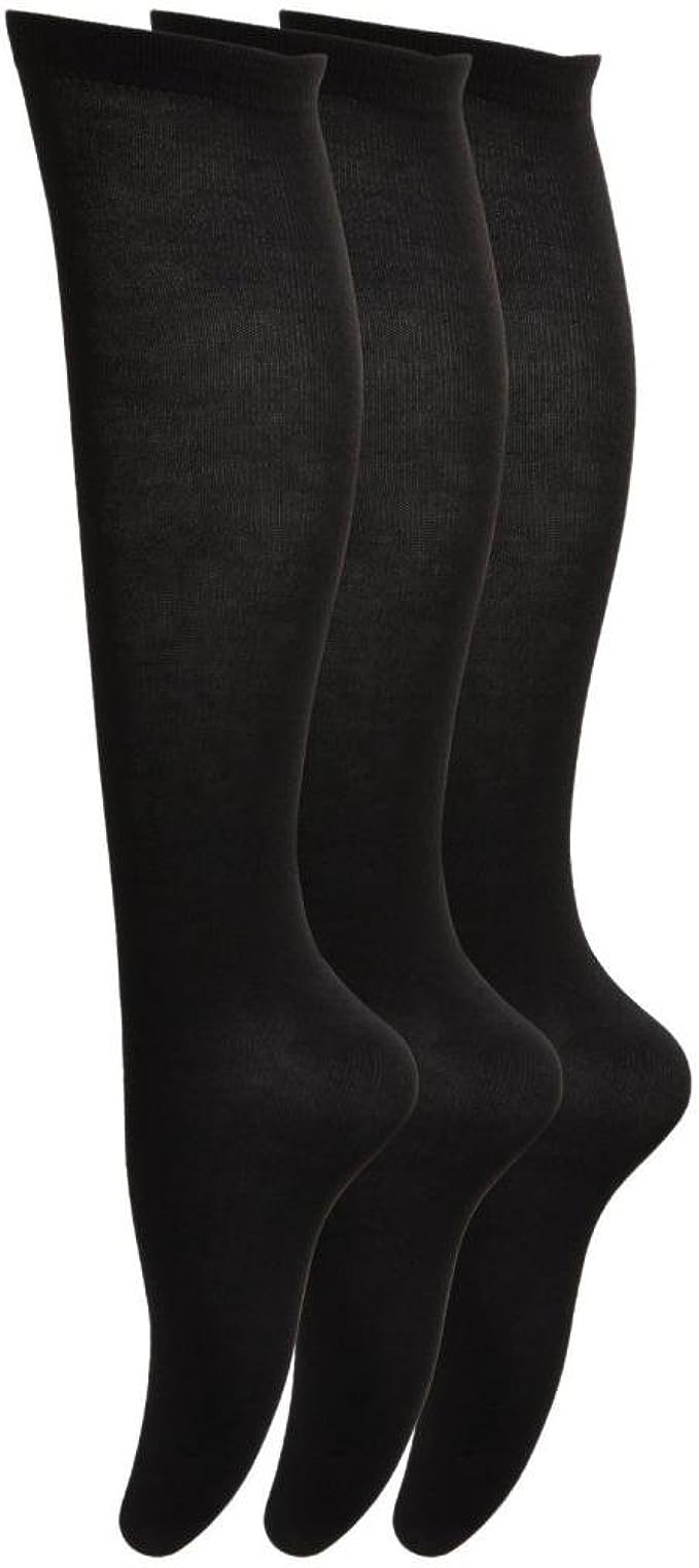 Black Knee High Cotton Rich Socks 3 Pairs - Lotange - Lotange - Boys Boys Underwear & Socks