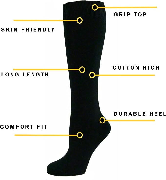 Black Knee High Cotton Rich Socks 3 Pairs - Lotange - Lotange - Boys Boys Underwear & Socks