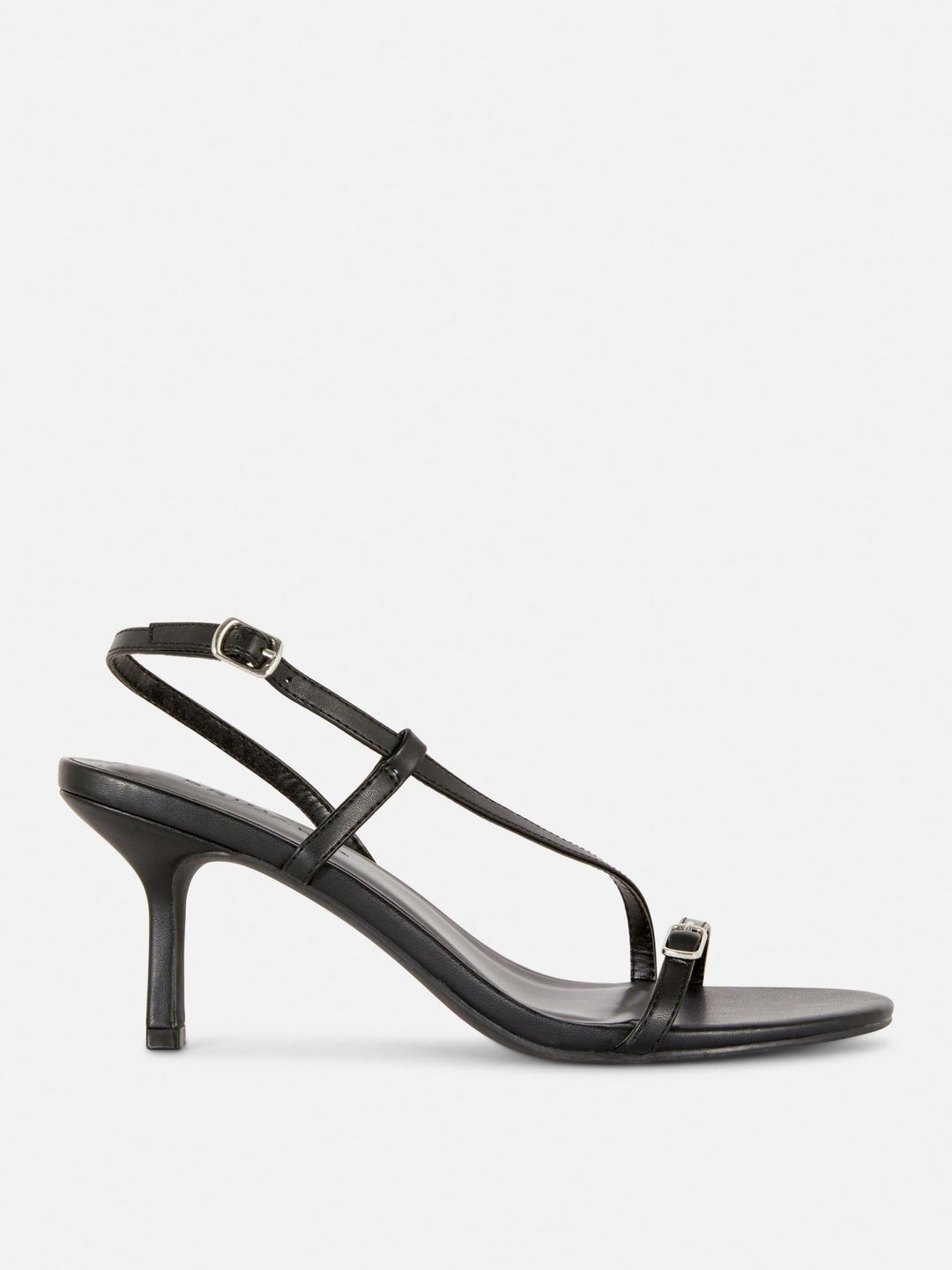 Buckle Heel Sandals Black - Lotange - Primark -