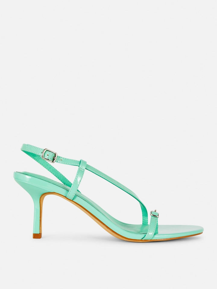 Buckle Heel Sandals Green - Lotange - Primark -