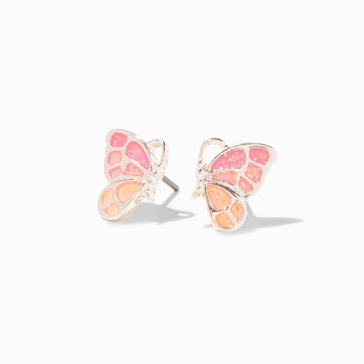 Changing Glitter Butterfly Stud Earrings - Lotange - Claire's - Necklaces