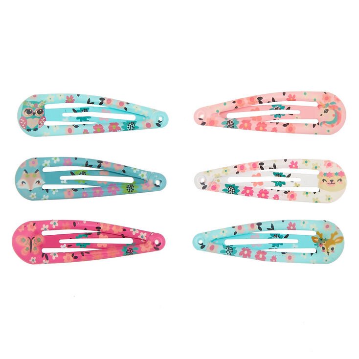 Club Animal Snap Hair Clips - 6 Pack - Lotange - Claire's - Clips & Grips