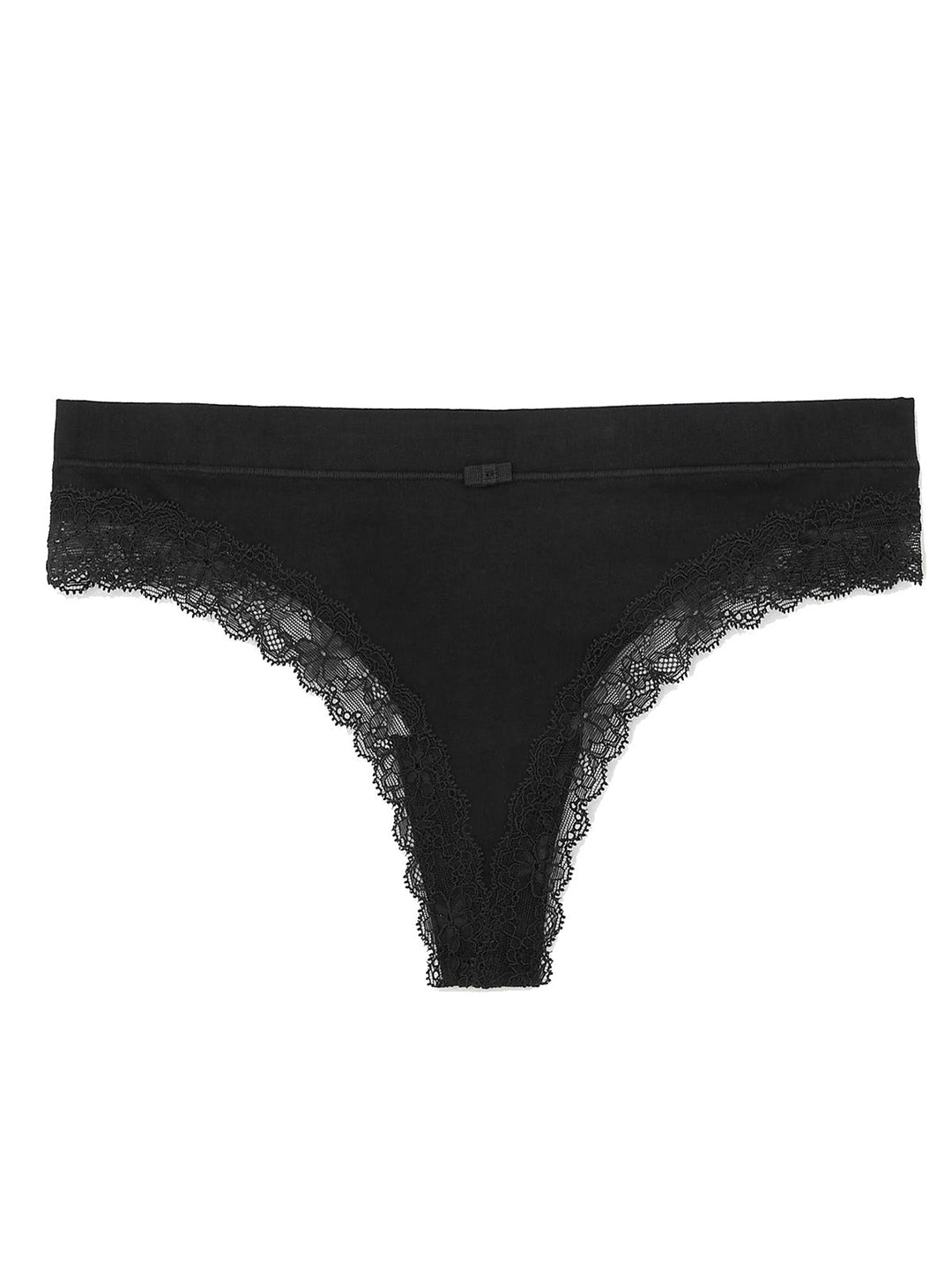 Cotton & Lace Cut Out Thong - Lotange - Marks & Spencer - Womens Knickers