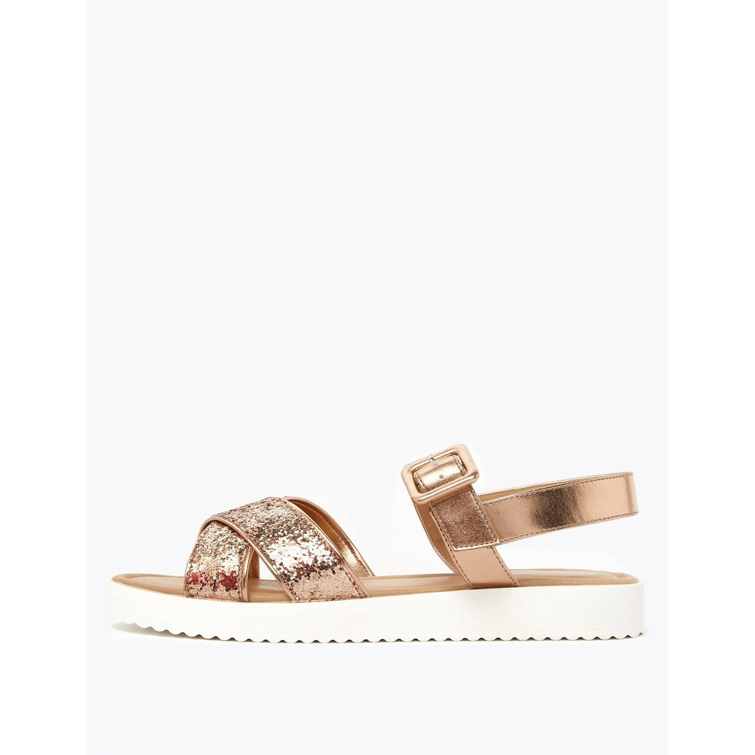 Cross Vamp Glitter Sandals - Lotange - Marks & Spencer - Girls Shoes