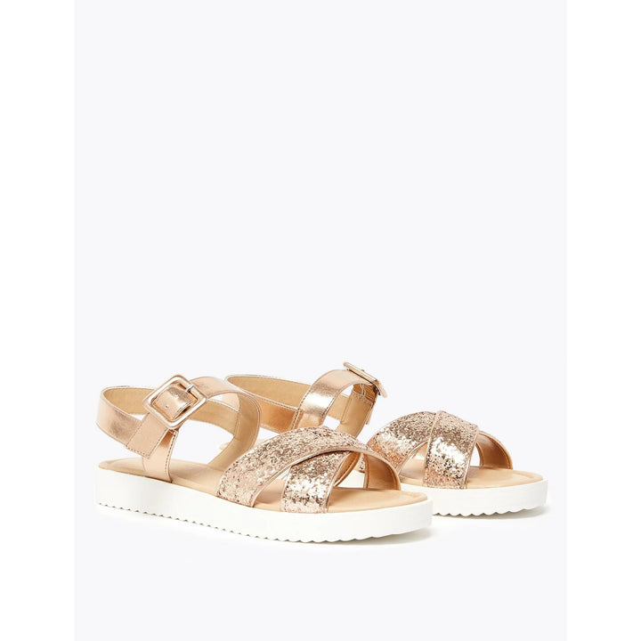 Cross Vamp Glitter Sandals - Lotange - Marks & Spencer - Girls Shoes