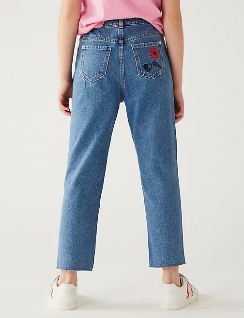 Denim Embroidered Jeans - Lotange - Marks & Spencer - Jeans