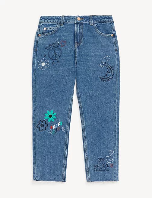 Denim Embroidered Jeans - Lotange - Marks & Spencer - Jeans