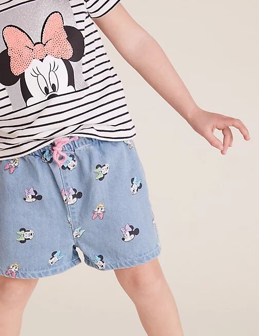 Denim Minnie™ Shorts - Lotange - Marks & Spencer - Girls Shorts