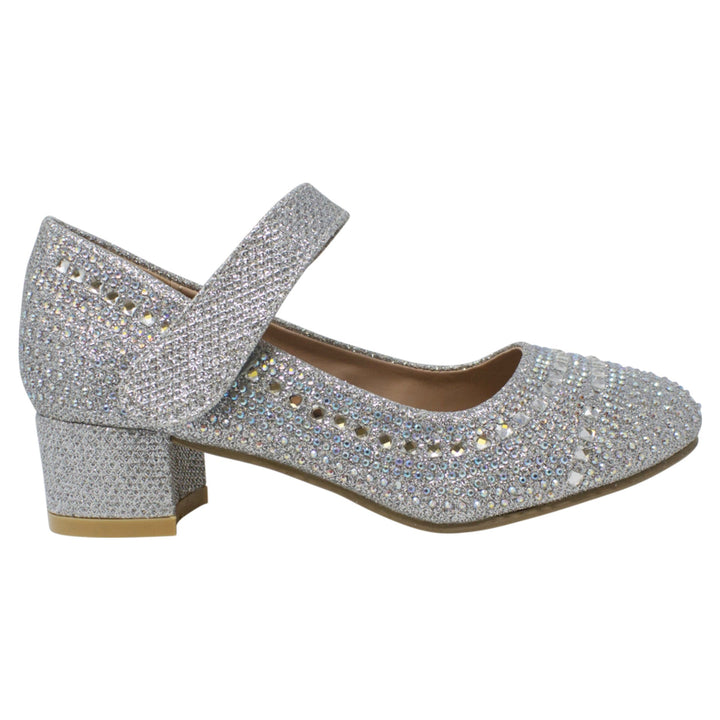 Diamante Chunky Heel Silver Large - Lotange - Rentoes -