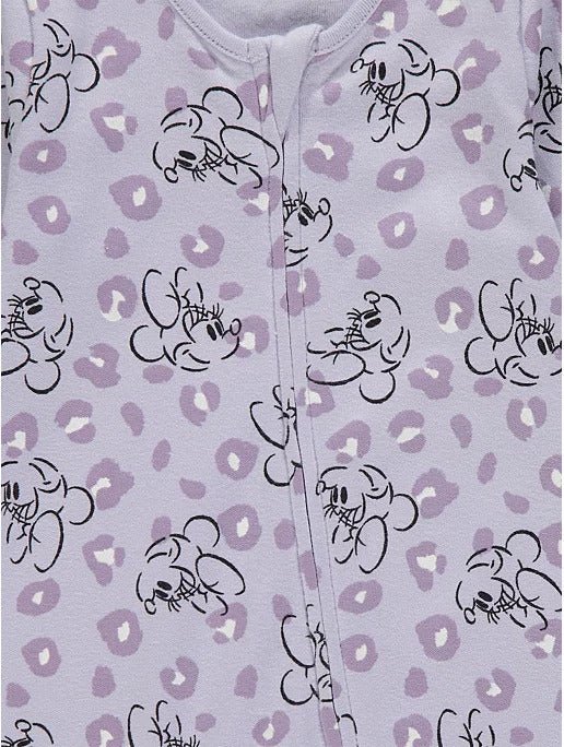 Disney Minnie Mouse Smile Zip Sleepsuits 3 Pack - Lotange - George -