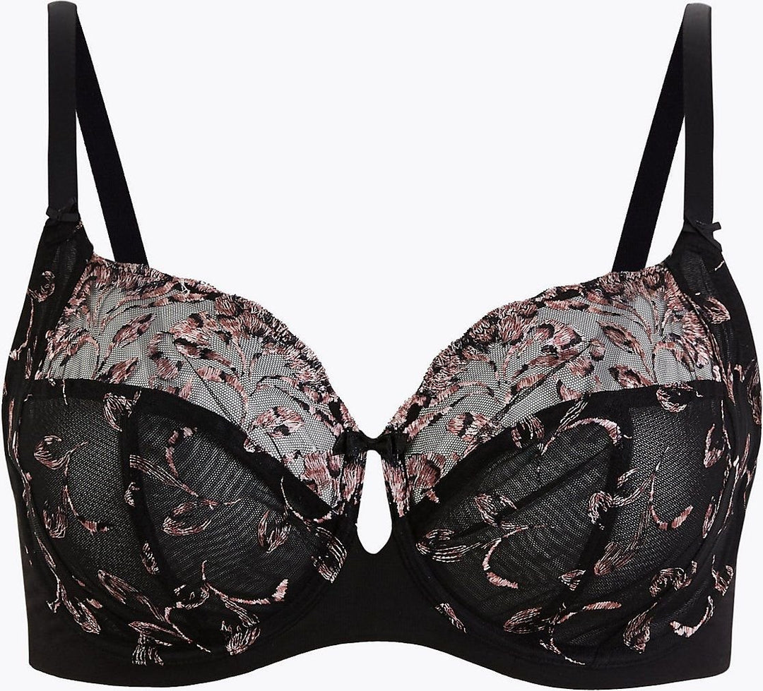 Embroidered Non-Padded Full Cup Bra - Lotange - Marks & Spencer - Womens Bras