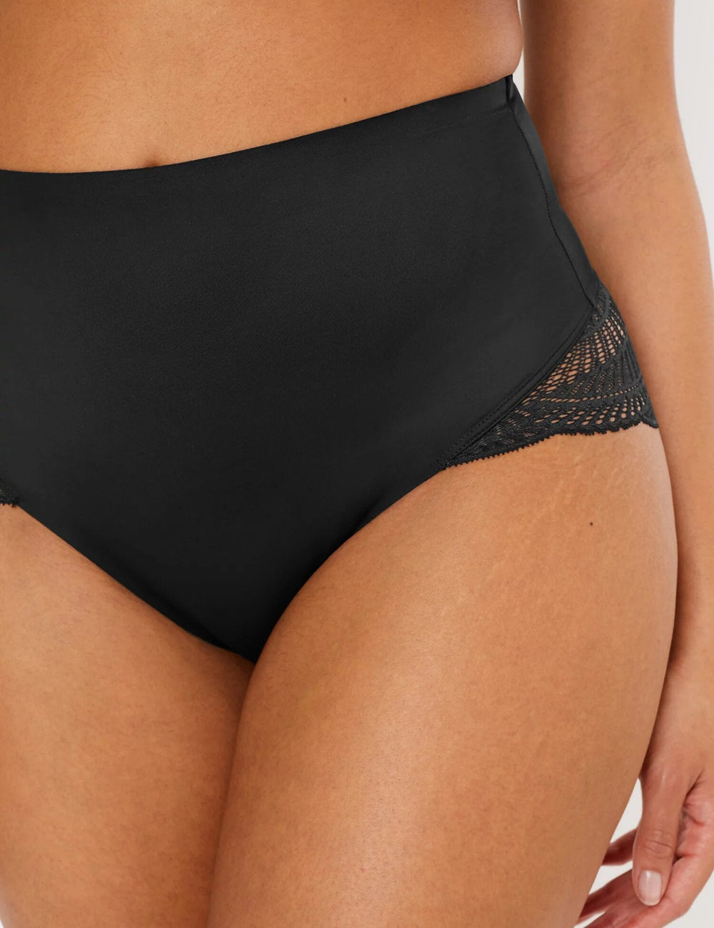 Firm Control High Leg Knickers Black - Lotange - Marks & Spencer - Shapewear