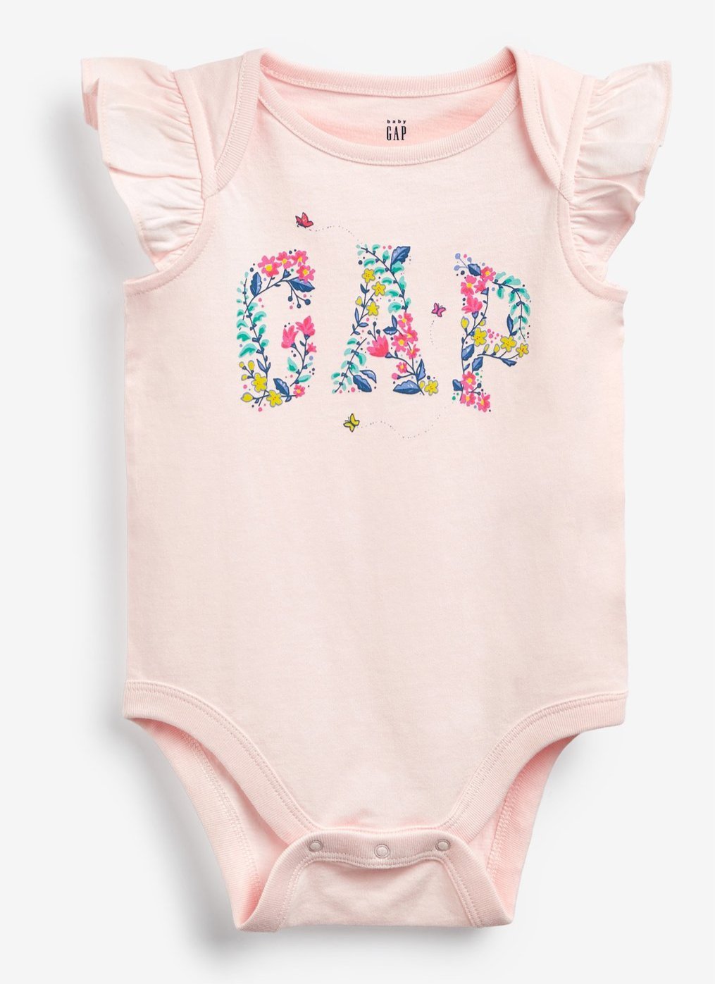 Floral logo Pink Bodysuit - Lotange - GAP - Baby Girls Bodysuits