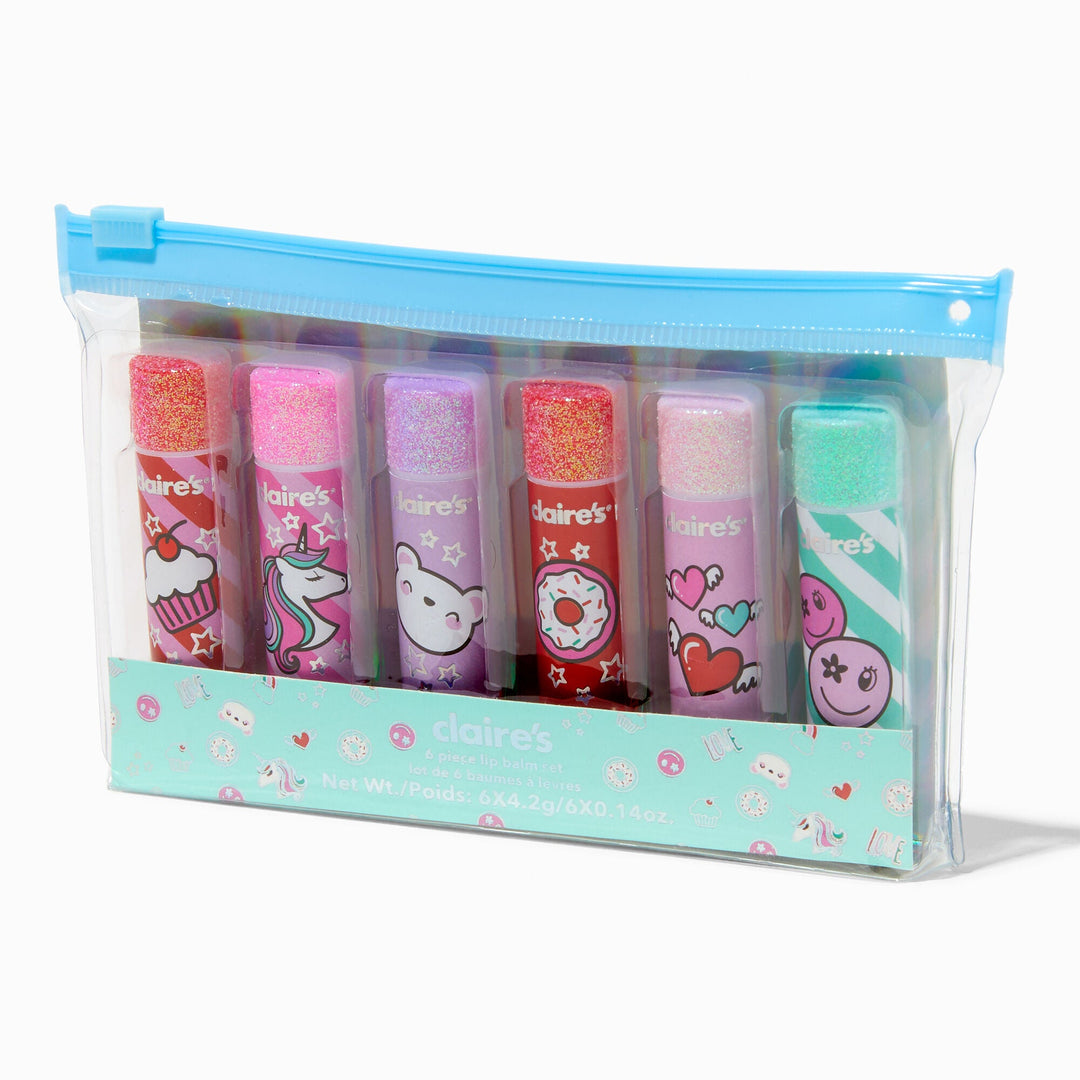 Glitter Emoticon Lip Balm Set - 6 Pack - Lotange - Claire's - Lips