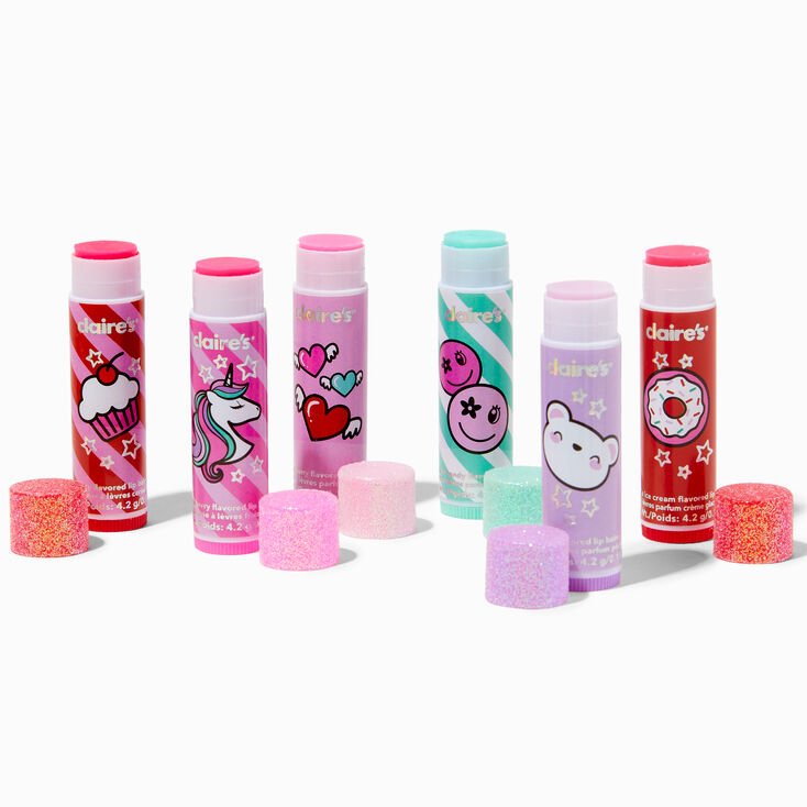 Glitter Emoticon Lip Balm Set - 6 Pack - Lotange - Claire's - Lips