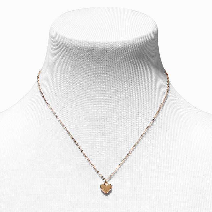 Gold Heart Pendant Necklace - Lotange - Claire's - Necklaces