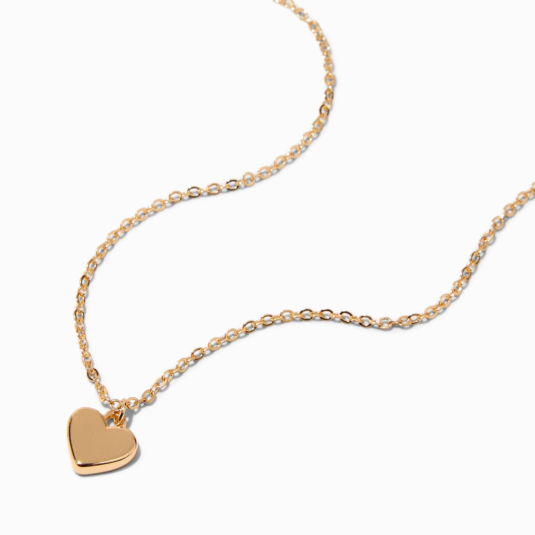 Gold Heart Pendant Necklace - Lotange - Claire's - Necklaces