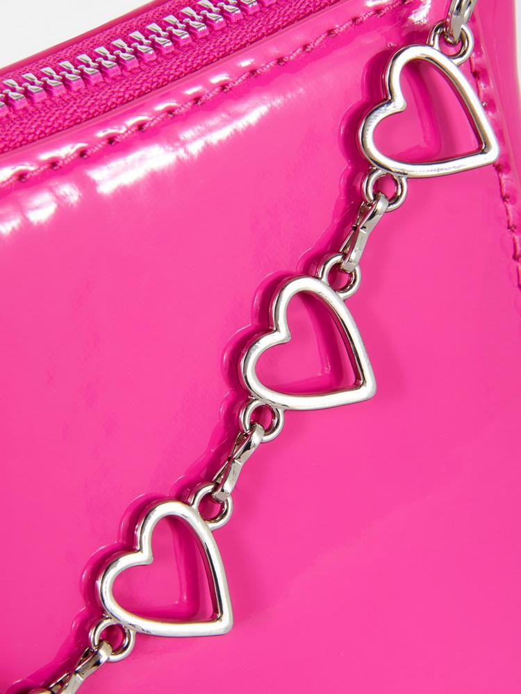 Heart Chain Shoulder Bag Pink - Lotange - Primark -