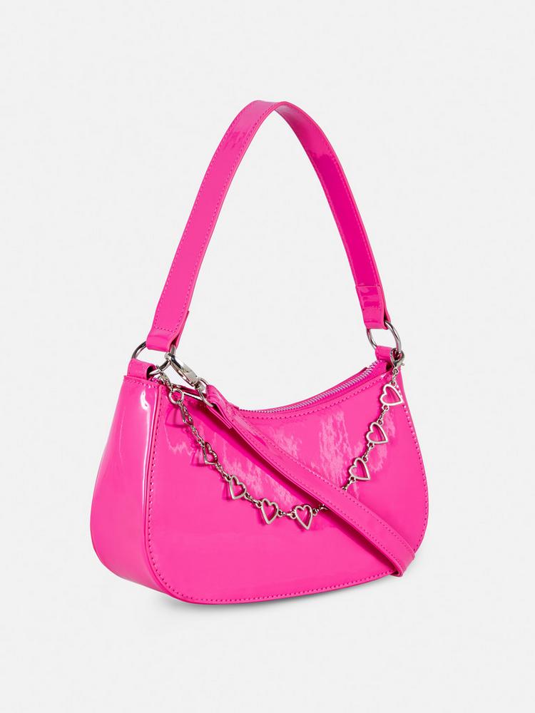 Heart Chain Shoulder Bag Pink - Lotange - Primark -