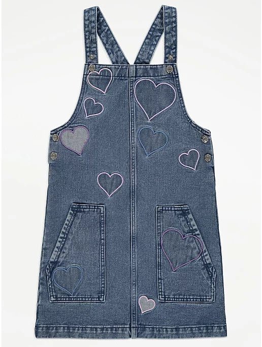 Heart Denim Pinafore and T-Shirt Outfit - Lotange - George -