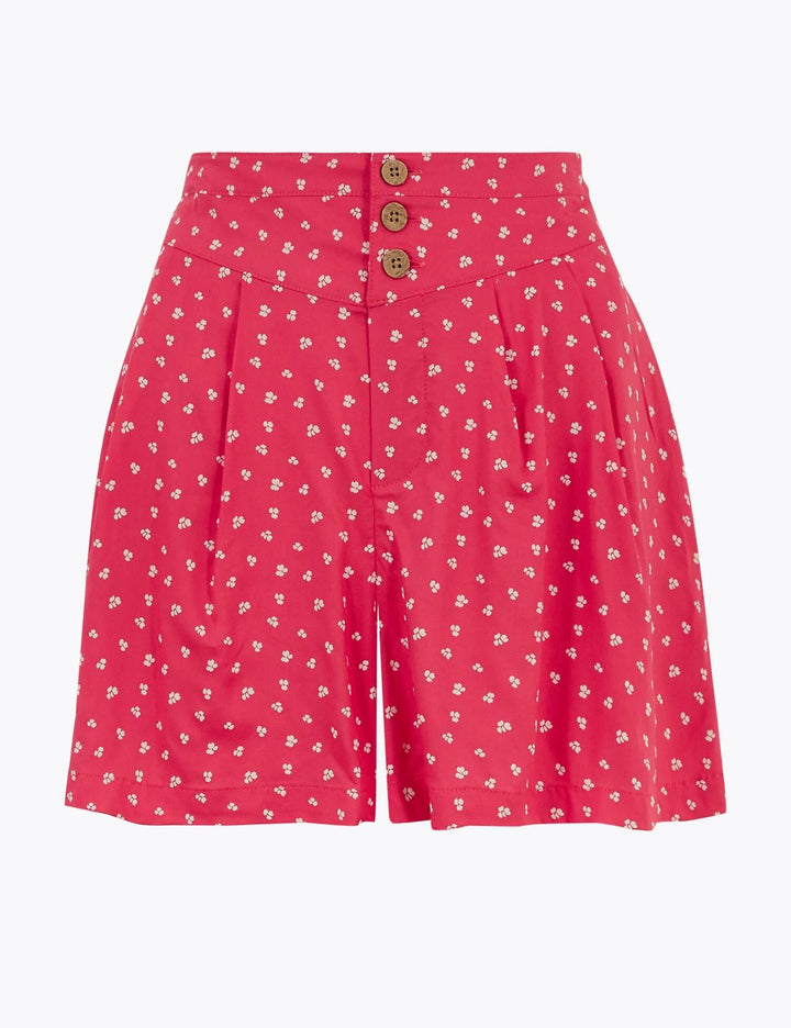 High Waisted Floral Print Shorts - Lotange - Marks & Spencer - Women's Shorts