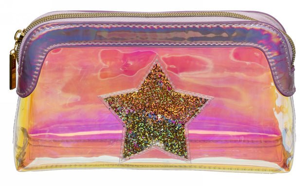 Holographic Clear Glitter Star Pencil Case - Lotange - WHSmith - Kids Pencil Cases