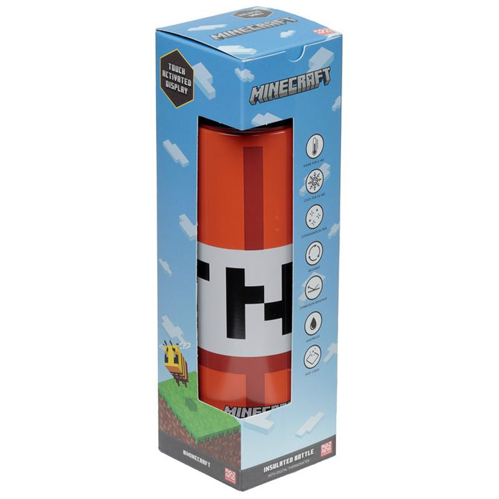 Hot & Cold Digital Thermometer Bottle 450ml - Lotange - Minecraft - Kids Drink Bottles