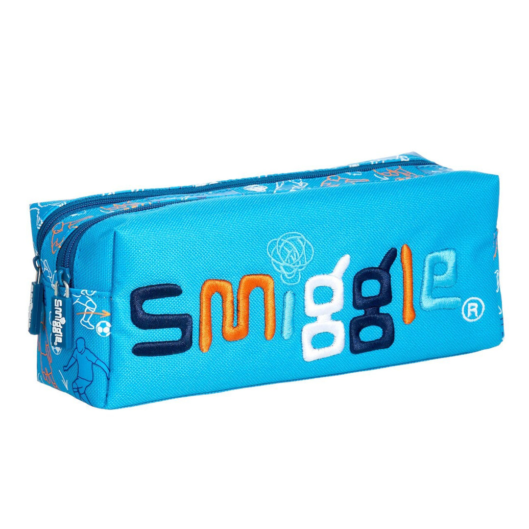 Jump Twin Zip Pencil Case Blue - Lotange - Smiggle - Kids Pencil Cases