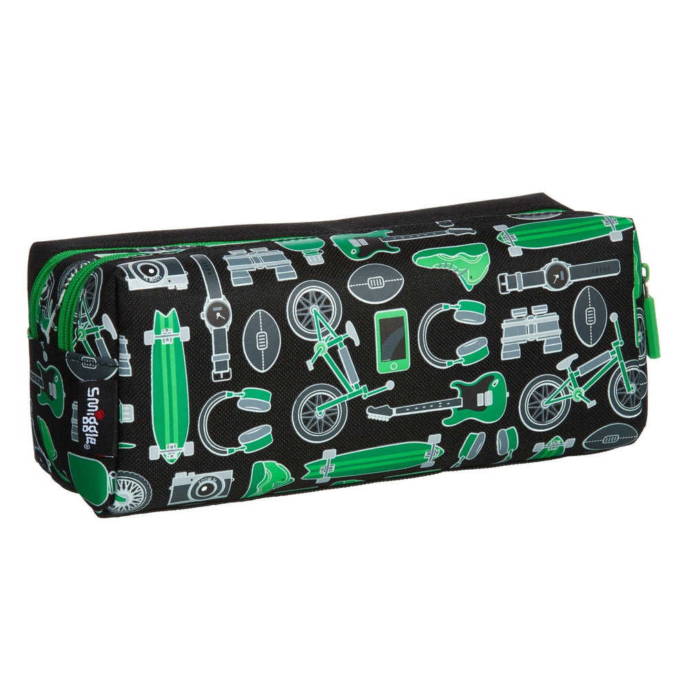 Jump Twin Zip Pencil Case Green - Lotange - Smiggle - Kids Pencil Cases