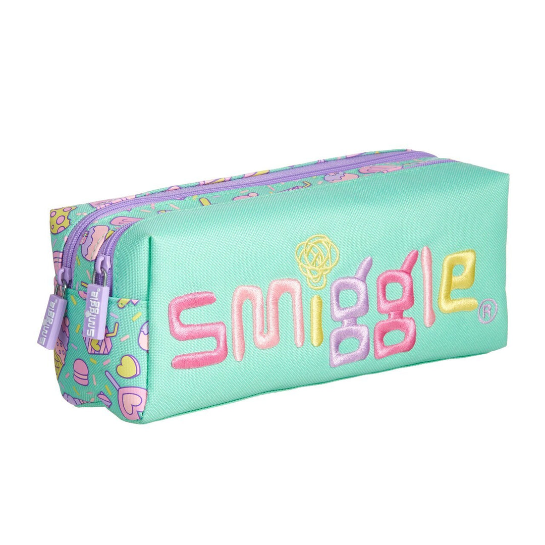 Jump Twin Zip Pencil Case Mint - Lotange - Smiggle - Kids Pencil Cases