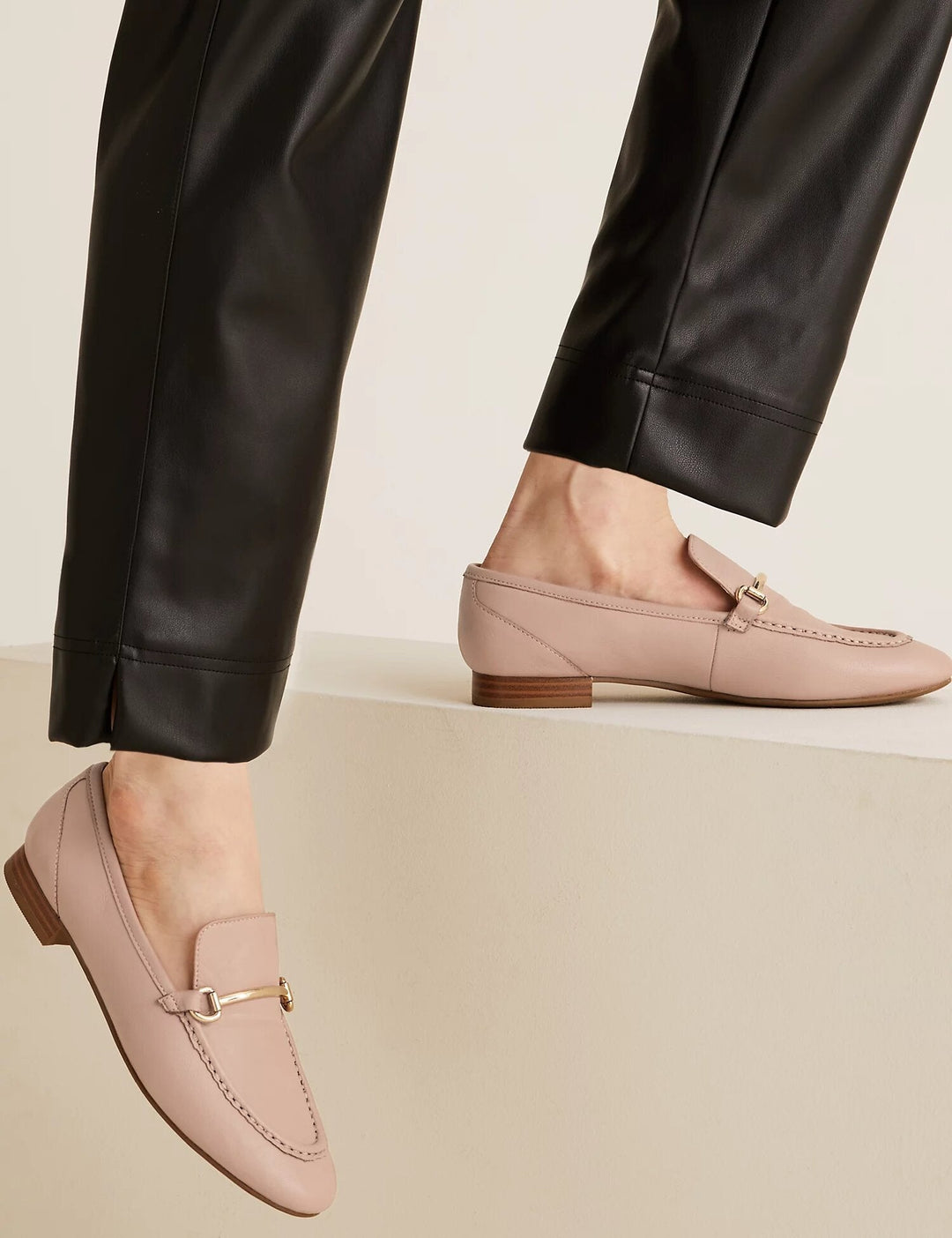 Leather Bar Pumps loafer - Lotange - Marks & Spencer - Women's Shoes