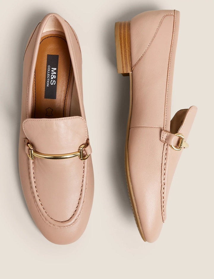 Leather Bar Pumps loafer - Lotange - Marks & Spencer - Women's Shoes