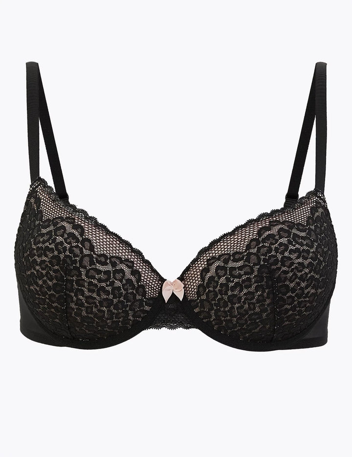 Leopard Lace Padded Full Cup Bra - Lotange - Marks & Spencer - Womens Bras