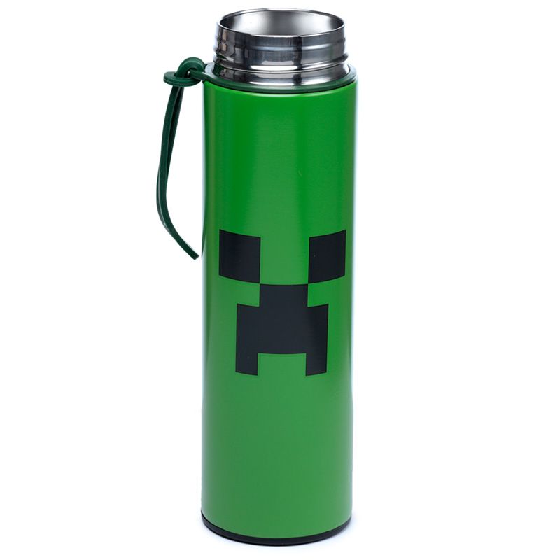 Minecraft Creeper Hot & Cold Digital Thermometer Bottle 450ml - Lotange - Minecraft - Kids Drink Bottles