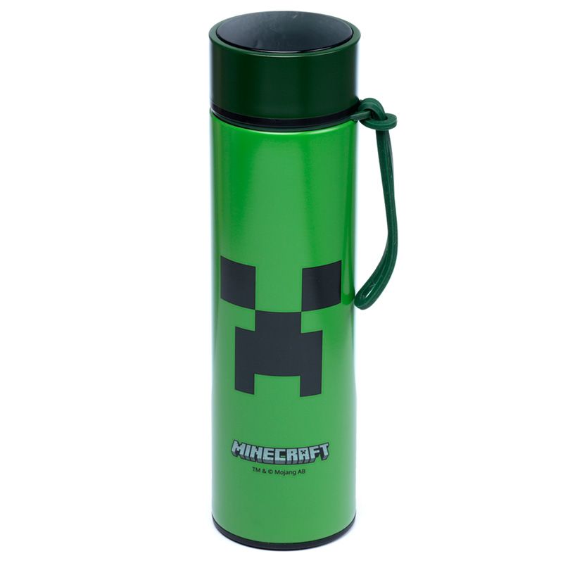 Minecraft Creeper Hot & Cold Digital Thermometer Bottle 450ml - Lotange - Minecraft - Kids Drink Bottles