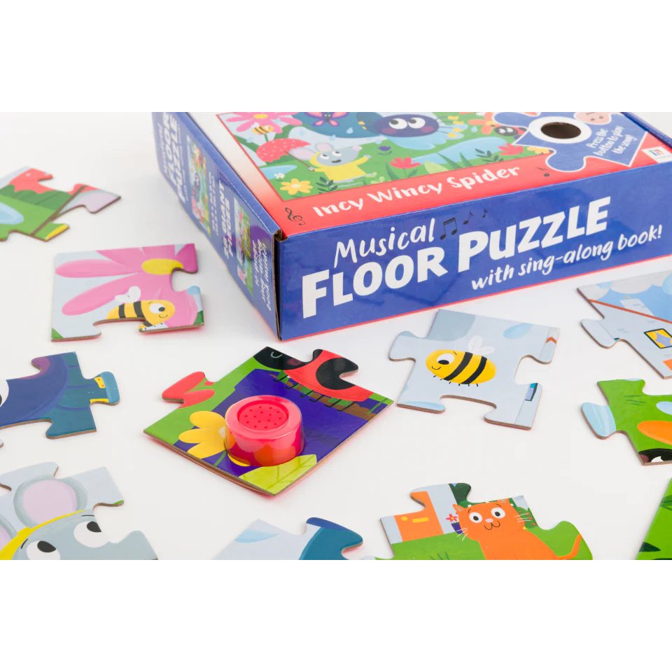 Musical Floor Puzzle with Sing-Along Book: Incy Wincy Spider - Lotange - Hinkler - Early Learning Books & Activities