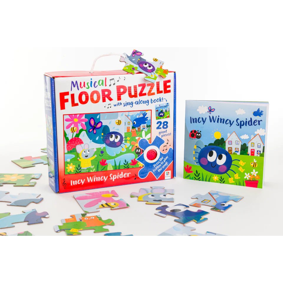 Musical Floor Puzzle with Sing-Along Book: Incy Wincy Spider - Lotange - Hinkler - Early Learning Books & Activities