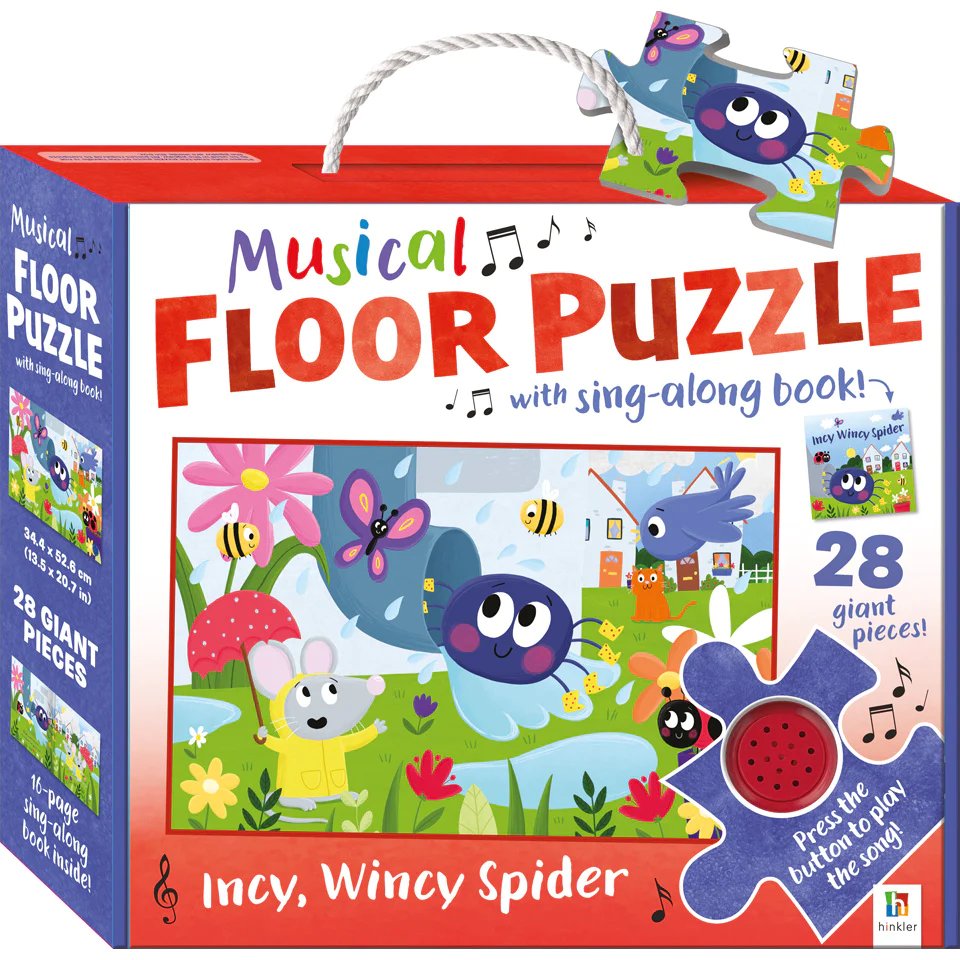 Musical Floor Puzzle with Sing-Along Book: Incy Wincy Spider - Lotange - Hinkler - Early Learning Books & Activities